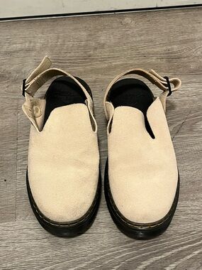 Dr. Martens Beige Suede Backstrap Loafers